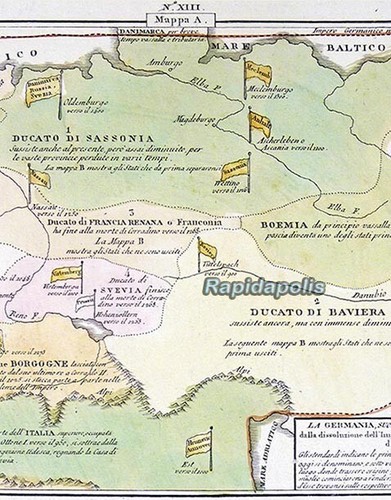 Antica mappa italiana della - antica,