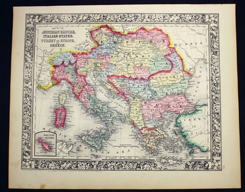 Mappa 1864 impero - mappa, austriaco