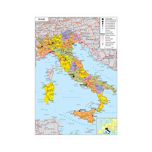 Poster mappa politica italia - poster,