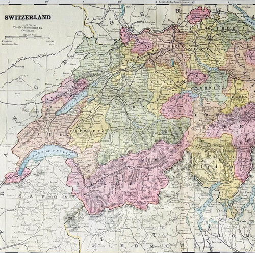 1895 svizzera mappa europa - mappa,