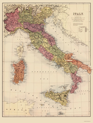 Mappa storica italia - storica,