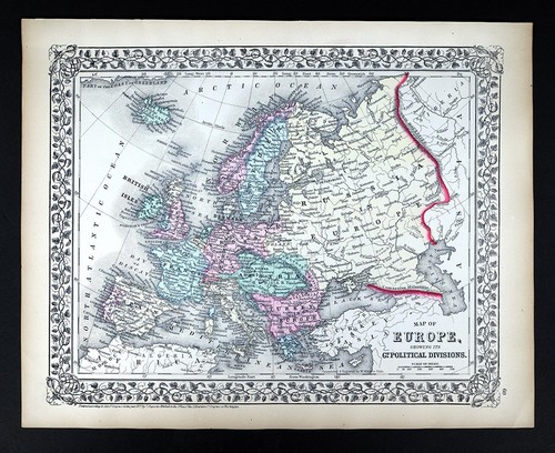 1874 mitchell mappa europa - mappa,