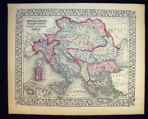 Antica mappa colori - mappa, a